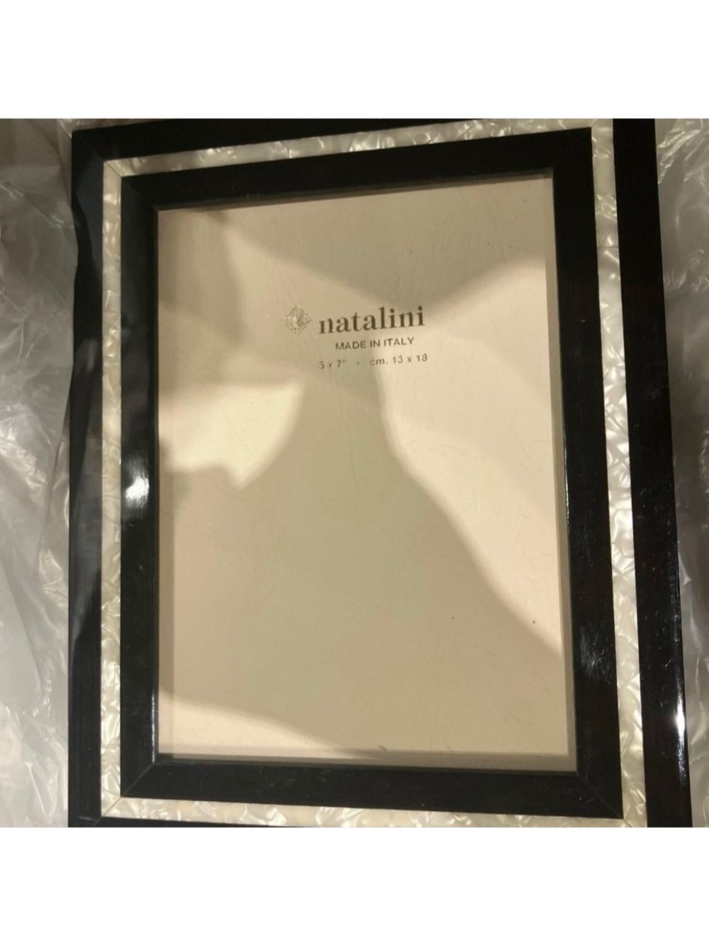 NWOT Natalini Hand Made in Italy Black Marquetry Photo Picture Frame 5x7